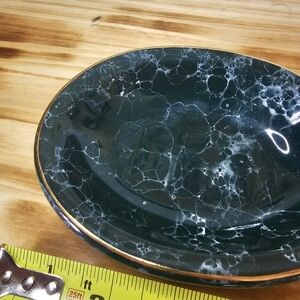 Green Marble Patterned Oval Trinket Dish